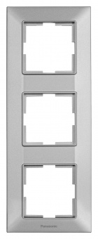 Рамка Panasonic Arkedia Slim WNTF08132SL-RU 3x вертикальный монтаж пластик серебро (упак.:1шт) - купить недорого с доставкой в интернет-магазине