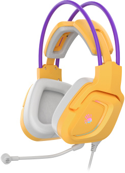 Наушники с микрофоном A4Tech Bloody G575 желтый/фиолетовый (G575 /ROYAL VIOLET/ USB) - купить недорого с доставкой в интернет-магазине