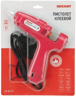 Клеевой пистолет Rexant 12-0116 100Вт 15.5гр/мин стерж.:11мм - купить недорого с доставкой в интернет-магазине
