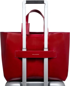 Деловая сумка женская Piquadro Blue Square BD6680B2/R с отделением для ноутбука 15.6" красная натур.кожа - купить недорого с доставкой в интернет-магазине