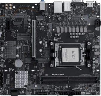 Материнская плата MSI PRO B840M-B SocketAM5 AMD B840 2xDDR5 ATX AC`97 8ch(7.1) 2.5Gg RAID+VGA+HDMI - купить недорого с доставкой в интернет-магазине