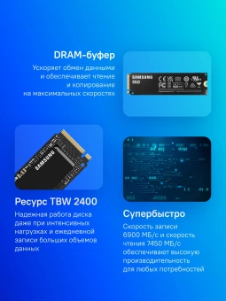 Накопитель SSD Samsung PCIe 4.0 x4 4TB MZ-V9P4T0BW 990 Pro M.2 2280 - купить недорого с доставкой в интернет-магазине