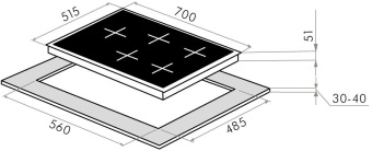 Газовая варочная поверхность Maunfeld EGHS.75.33CSG нержавеющая сталь - купить недорого с доставкой в интернет-магазине