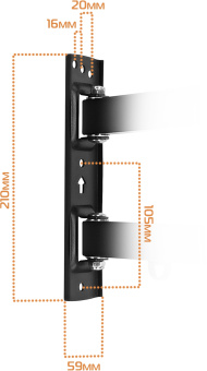 Кронштейн для телевизора Buro MF2 черный 32"-70" макс.35кг настенный поворотно-выдвижной и наклонный - купить недорого с доставкой в интернет-магазине