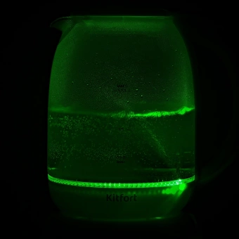 Чайник электрический Kitfort КТ-6140-1 1.7л. 2200Вт белый/фиолетовый корпус: стекло/пластик - купить недорого с доставкой в интернет-магазине