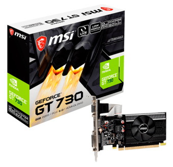 Видеокарта MSI PCI-E 2.0 N730K-2GD3/LP NVIDIA GeForce GT 730 2Gb 64bit DDR3 902/1600 DVIx1 HDMIx1 CRTx1 HDCP Ret low profile - купить недорого с доставкой в интернет-магазине