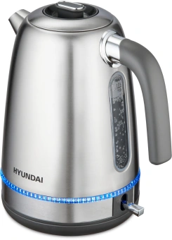 Чайник электрический Hyundai HYK-S5806 1.7л. 2200Вт серебристый матовый/черный корпус: металл - купить недорого с доставкой в интернет-магазине