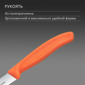 Нож кухонный Victorinox Swiss Classic (6.7739.C1) стальной универсальный для чистки овощей и фруктов лезв.100мм серрейт. заточка оранжевый - купить недорого с доставкой в интернет-магазине