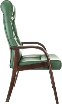 Кресло Бюрократ T-9928WALNUT-CF зеленый кожа на ножках дерево - купить недорого с доставкой в интернет-магазине