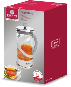 Френч-пресс Rondell Crystal Grey RDS-840 1л серый - купить недорого с доставкой в интернет-магазине
