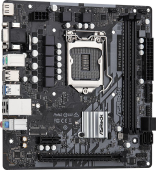 Материнская плата Asrock H510M-HVS R2.0 Soc-1200 Intel H510 2xDDR4 mATX AC`97 8ch(7.1) GbLAN+VGA+HDMI - купить недорого с доставкой в интернет-магазине