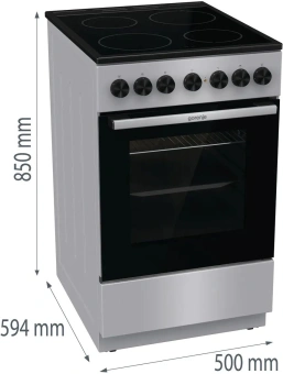 Плита Электрическая Gorenje GEC5B60SG серый стеклокерамика (без крышки) - купить недорого с доставкой в интернет-магазине