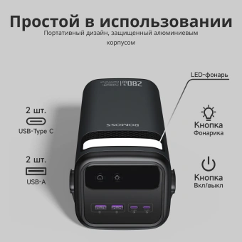 Мобильный аккумулятор Romoss PMT75 75000mAh QC3.0/PD3.0 280W 5A 2xUSB-A/2xUSB-C черный (1746779) - купить недорого с доставкой в интернет-магазине