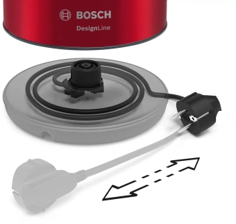Чайник электрический Bosch TWK3P424 1.7л. 2400Вт красный корпус: нерж.сталь/пластик - купить недорого с доставкой в интернет-магазине