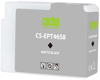 Картридж струйный Cactus CS-EPT46S8 T46S8 черный пигментный (30мл) для Epson SureColor SC-P700 с чипом - купить недорого с доставкой в интернет-магазине