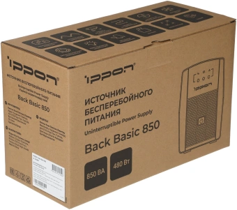 Источник бесперебойного питания Ippon Back Basic 850 480Вт 850ВА черный - купить недорого с доставкой в интернет-магазине