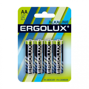 Батарея Ergolux Alkaline LR6-BL4 AA 2800mAh (4шт) блистер - купить недорого с доставкой в интернет-магазине