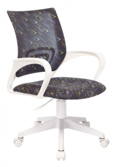 Кресло детское Бюрократ KD-W4 черный/синий регата крестов. пластик белый пластик белый - купить недорого с доставкой в интернет-магазине