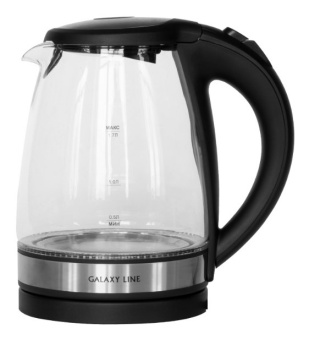 Чайник электрический Galaxy Line GL 0560 1.7л. 2200Вт черный/серебристый корпус: стекло/металл/пластик (ГЛ0560ЛЧЕРН) - купить недорого с доставкой в интернет-магазине