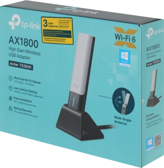 Сетевой адаптер Wi-Fi TP-Link Archer TX20UH AX1800 USB 3.0 (ант.внеш.несъем.) 2ант. (упак.:1шт) - купить недорого с доставкой в интернет-магазине
