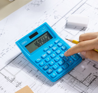 Калькулятор настольный Deli E1122/BLUE синий 12-разр. - купить недорого с доставкой в интернет-магазине