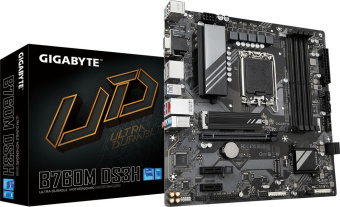 Материнская плата Gigabyte B760M DS3H Soc-1700 Intel B760 4xDDR5 mATX AC`97 8ch(7.1) 2.5Gg RAID+VGA+HDMI+DP - купить недорого с доставкой в интернет-магазине