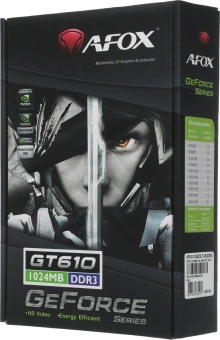 Видеокарта Afox PCI-E 3.0 AF610-1024D3L7-V6 NVIDIA GeForce GT 610 1Gb 64bit GDDR3 810/1333 DVIx1 HDMIx1 CRTx1 HDCP Ret - купить недорого с доставкой в интернет-магазине