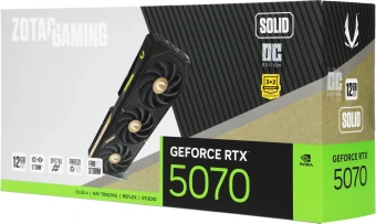 Видеокарта Zotac PCI-E 5.0 RTX 5070 SOLID OC NVIDIA GeForce RTX 5070 12Gb 192bit GDDR7 2542/28000 HDMIx1 DPx3 HDCP Ret - купить недорого с доставкой в интернет-магазине