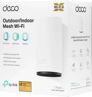 Бесшовный Mesh роутер TP-Link Deco X50-Outdoor(1-pack) AX3000 1000BASE-T белый - купить недорого с доставкой в интернет-магазине