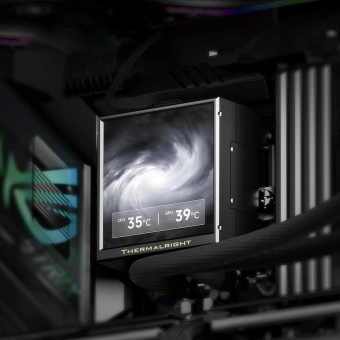 Система водяного охлаждения Thermalright Peerless Vision 360 Soc-AM5/AM4/1200/1700/1851 черный 4-pin 28.1dB Al LCD Ret (P-VISION-360-BL-ARGB) - купить недорого с доставкой в интернет-магазине