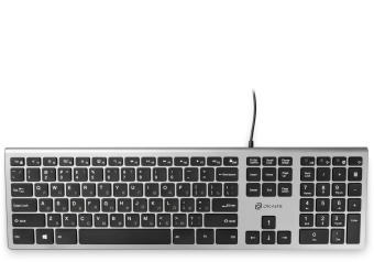 Клавиатура Оклик 890S серый/черный USB slim Multimedia (1784239) - купить недорого с доставкой в интернет-магазине