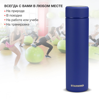 Термос Starwind 22-500/1 0.45л. синий картонная коробка - купить недорого с доставкой в интернет-магазине
