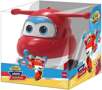 Точилка для карандашей механическая Deli EH517 Super Wings 1 отверстие пластик красный коробка (упак.:1шт) - купить недорого с доставкой в интернет-магазине