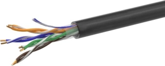 Кабель сетевой информационный NetOn 01-0301 кат.5E UTP 4 пары 24AWG PE внешний 305м черный - купить недорого с доставкой в интернет-магазине