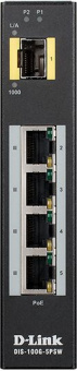 Коммутатор D-Link DIS-100G-5PSW/A1A 4x1Гбит/с 1SFP 4PoE+ 120W неуправляемый - купить недорого с доставкой в интернет-магазине