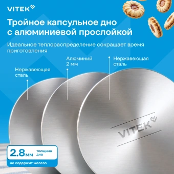 Чайник металлический Vitek Вкус жизни VT-WK1210 2.8л. стальной - купить недорого с доставкой в интернет-магазине