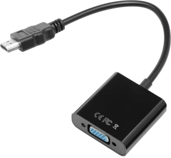 Переходник аудио-видео Premier 5-983 HDMI (m)/VGA (f)/Jack 3.5 (f) 0.15м. черный - купить недорого с доставкой в интернет-магазине