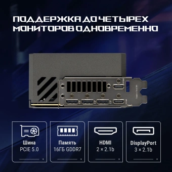 Видеокарта Asus PCI-E 5.0 ROG-ASTRAL-RTX5080-O16G-GAMING NVIDIA GeForce RTX 5080 16Gb 256bit GDDR7 2760/30000 HDMIx2 DPx3 HDCP Ret - купить недорого с доставкой в интернет-магазине