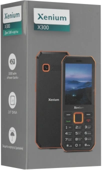 Мобильный телефон Xenium X300 черный/оранжевый моноблок 2Sim 2.8" 240x320 Nucleus 0.3Mpix GSM900/1800 MP3 FM microSD max32Gb - купить недорого с доставкой в интернет-магазине
