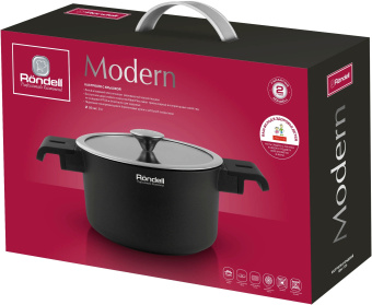 Кастрюля Rondell Modern RDA-1726 2.6л. d=20см (с крышкой) черный - цена, купить или заказать с доставкой в интернет-магазине Кастрюля Rondell Modern RDA-1726 2.6л. d=20см (с крышкой) черный - купить недорого с доставкой в интернет-магазине