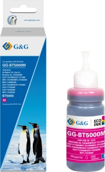 Чернила G&G GG-BT5000M пурпурный70мл для Brother HL-T4000DW, DCP-T510W, DCP-T710W, MFC-T810W, MFC-T910DW, MFC-T4500DW, DCP-T420W, DCP-T520W, DCP-T720DW, DCP-T820DW, MFC-T920DW - купить недорого с доставкой в интернет-магазине
