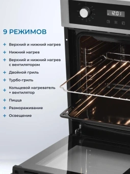 Духовой шкаф Электрический Zugel ZOE452X нержавеющая сталь - купить недорого с доставкой в интернет-магазине