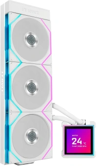 Система водяного охлаждения Lian-Li HydroShift II LCD-S 360TL ARGB Soc-AM5/AM4/1700/1851 белый 4-pin 33dB Al+Cu LCD Ret (G89.GHS2LCDS36TW.R0) - купить недорого с доставкой в интернет-магазине