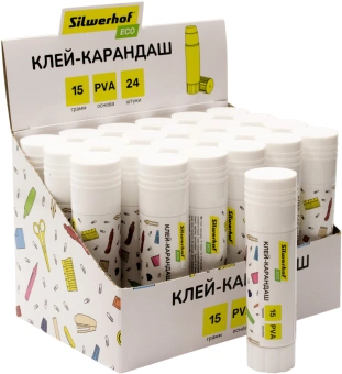 Клей-карандаш Silwerhof Eco 15гр ПВА дисплей картонный - цена, купить или заказать с доставкой в интернет-магазине Клей-карандаш Silwerhof Eco 15гр ПВА дисплей картонный - купить недорого с доставкой в интернет-магазине
