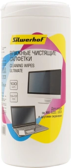 Салфетки Silwerhof Ultimate для экранов мониторов/плазменных/ЖК телевизоров/ноутбуков туба 100шт влажных - цена, купить или заказать с доставкой в интернет-магазине Салфетки Silwerhof Ultimate для экранов мониторов/плазменных/ЖК телевизоров/ноутбуков туба 100шт влажных - купить недорого с доставкой в интернет-магазине