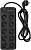 Сетевой фильтр Powercom SP-10 USB2A1СB 1.8м 1.8м (10 розеток) черный (коробка)
