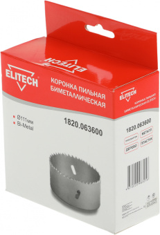 Коронка Elitech 1820.063600 универсал. Д=111мм (1пред.) для дрелей - купить недорого с доставкой в интернет-магазине
