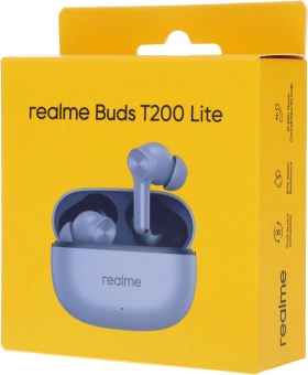 Гарнитура внутриканальные Realme Buds T200 Lite фиолетовый беспроводные bluetooth в ушной раковине (6941764454514) - купить недорого с доставкой в интернет-магазине