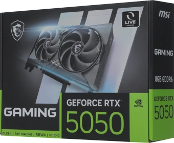 Видеокарта MSI PCI-E 5.0 RTX 5050 8G GAMING NVIDIA GeForce RTX 5050 8Gb 128bit GDDR6 2572/20000 HDMIx1 DPx3 HDCP Ret - купить недорого с доставкой в интернет-магазине