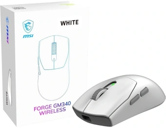 Мышь MSI Forge GM340 белый оптическая 12000dpi беспров. BT/Radio USB 5but (S12-4301750-HH9) - купить недорого с доставкой в интернет-магазине